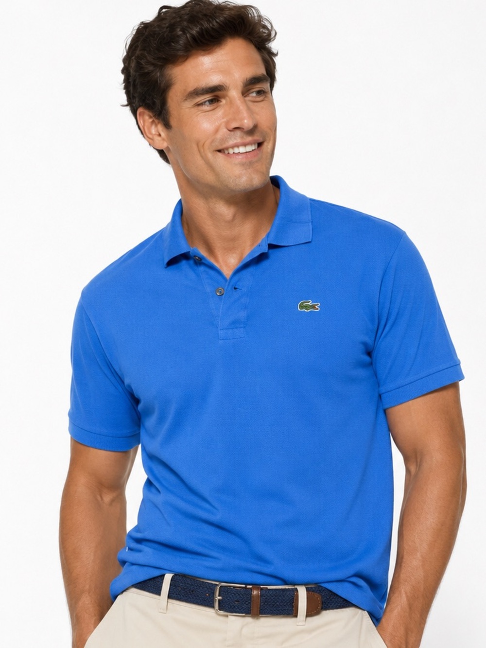 Lacoste Men’s Blue Classic Fit Pique Polo Shirt Size 8 (US size XL) 100% Cotto